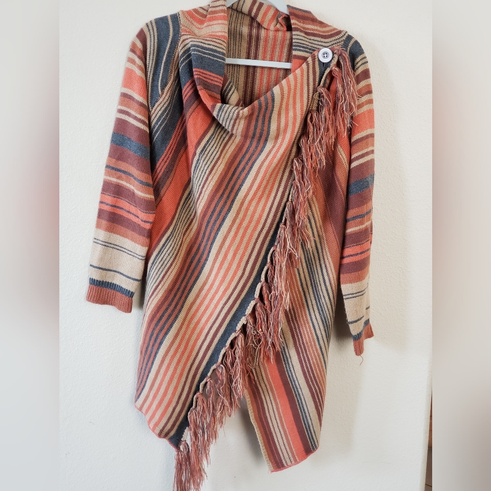 XL wrap around shawl style cardigan, OS fits most, multi-colored